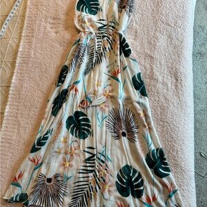 Umgee Floral Maxi Dress - Cream and Green